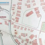 Neuhaus, presumed course of the water conduit from the „Alte Wasserkunst“ (old waterworks) to the Neptunkump, 1670s (copy of ground plan of Neuhaus (1675) by Kammersekretär P. Sauer 1797, EAB Pb, AV, Acta 88, fol. 2, reproduction and editing M. Ströhmer)