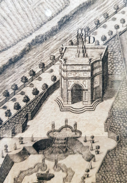 Neuhaus, von Hofbaumeister F. C. Nagel projektierter Wasserturm als „Point de vue“ im 1726-36 neu angelegten Schlossgarten (Residenzmuseum Schloss Neuhaus, Foto M. Ströhmer)