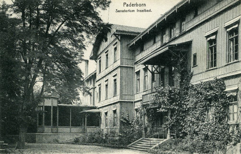 Kurhaus, Ansichtskarte um 1900 (StA Paderborn, M 1 Ansichtskartensammlung, Klassifikationsgruppe 5, Inselbad)